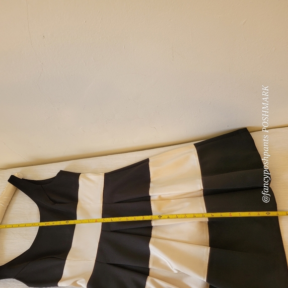 RALPH LAUREN formal tiered fully lined satiny stripe dress cocktail party dance - Picture 7 of 17